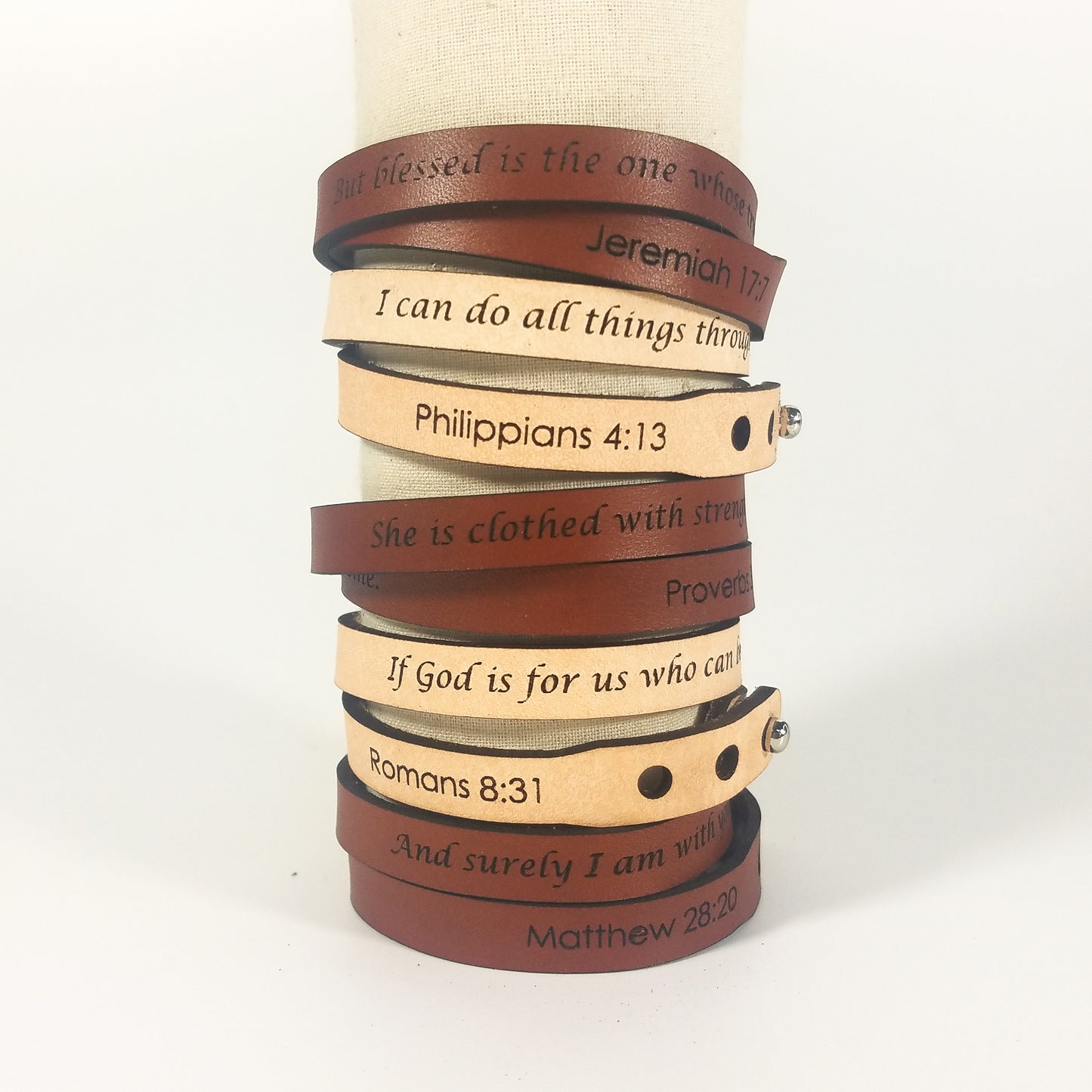 Spiritual Quote Wrap Bracelets - She is clothed with strength and dignity