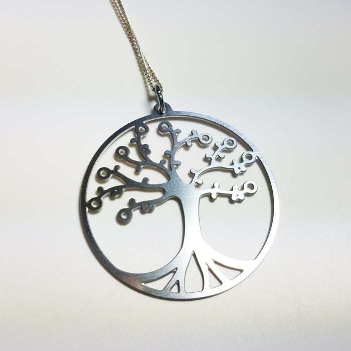 Tree of Life Pendant — Cherry Wood on Leather Cord