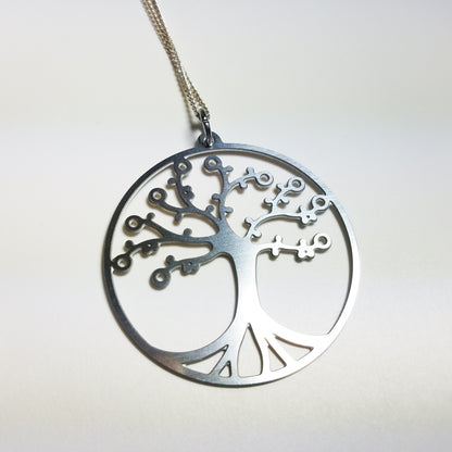 Tree of Life Pendant — Cherry Wood on Leather Cord
